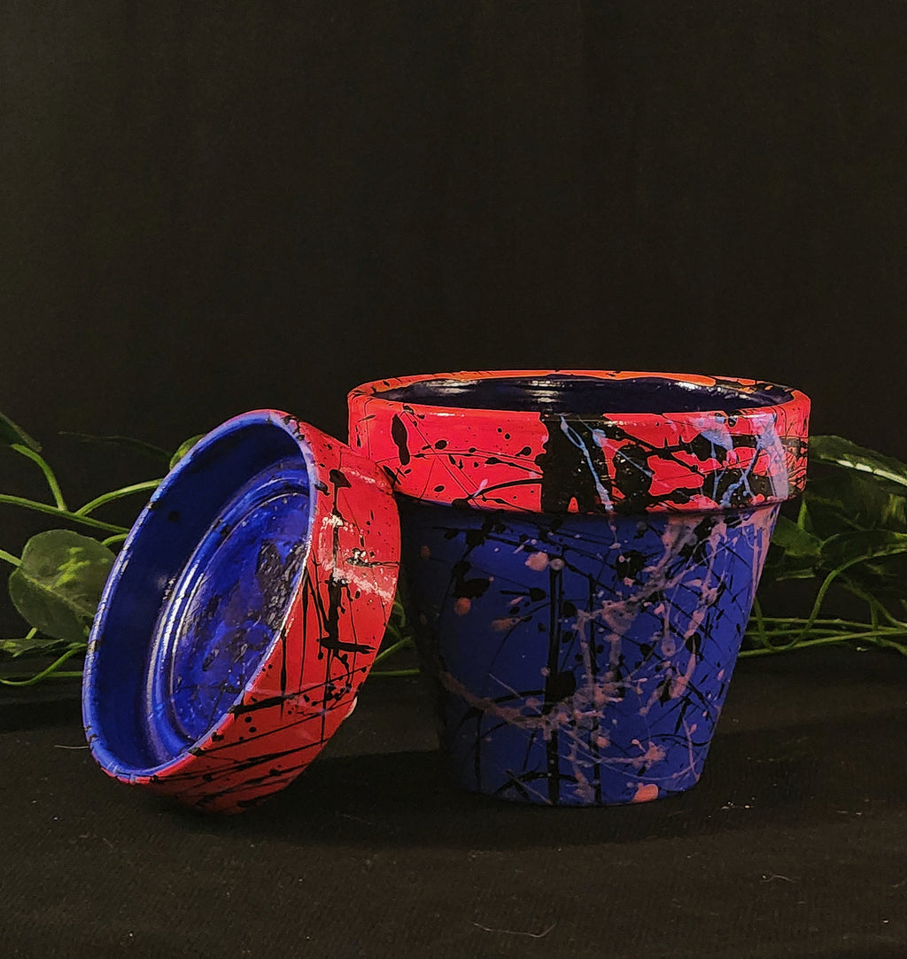 🎨 Abstract Splatter Hand-Painted Flower Pot